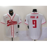 Men's Atlanta Falcons #9 Michael Penix Jr. White With Patch Cool Base Stitched Baseball Jersey Men's Atlanta Falcons #9 Michael Penix Jr. White With Patch Cool Base Stitched Baseball Jersey