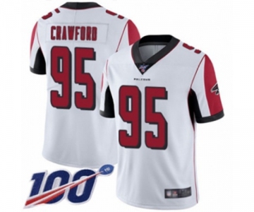 Men's Atlanta Falcons #95 Jack Crawford White Vapor Untouchable Limited Player 100th Season Football Jersey