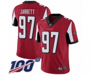 Men's Atlanta Falcons #97 Grady Jarrett Red Team Color Vapor Untouchable Limited Player 100th Season Football Jersey