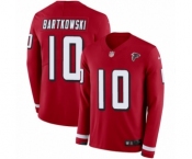 Men's Nike Atlanta Falcons #10 Steve Bartkowski Limited Red Therma Long Sleeve NFL Jersey