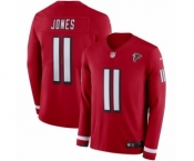 Men's Nike Atlanta Falcons #11 Julio Jones Limited Red Therma Long Sleeve NFL Jersey