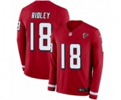 Men's Nike Atlanta Falcons #18 Calvin Ridley Limited Red Therma Long Sleeve NFL Jersey