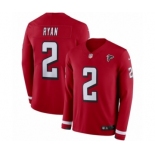 Men's Nike Atlanta Falcons #2 Matt Ryan Limited Red Therma Long Sleeve NFL Jersey