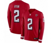 Men's Nike Atlanta Falcons #2 Matt Ryan Limited Red Therma Long Sleeve NFL Jersey