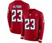 Men's Nike Atlanta Falcons #23 Robert Alford Limited Red Therma Long Sleeve NFL Jersey