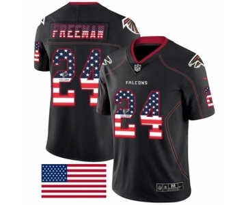 Men's Nike Atlanta Falcons #24 Devonta Freeman Limited Black Rush USA Flag NFL Jersey