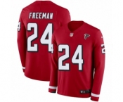 Men's Nike Atlanta Falcons #24 Devonta Freeman Limited Red Therma Long Sleeve NFL Jersey