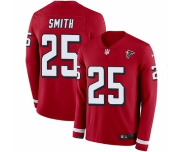 Men's Nike Atlanta Falcons #25 Ito Smith Limited Red Therma Long Sleeve NFL Jersey