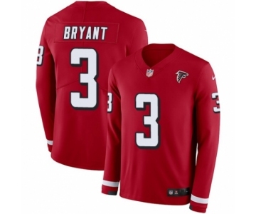 Men's Nike Atlanta Falcons #3 Matt Bryant Limited Red Therma Long Sleeve NFL Jersey