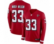 Men's Nike Atlanta Falcons #33 Blidi Wreh-Wilson Limited Red Therma Long Sleeve NFL Jersey