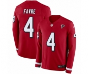 Men's Nike Atlanta Falcons #4 Brett Favre Limited Red Therma Long Sleeve NFL Jersey