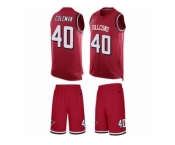 Men's Nike Atlanta Falcons #40 Derrick Coleman Limited Red Tank Top Suit NFL Jersey