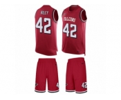Men's Nike Atlanta Falcons #42 Duke Riley Limited Red Tank Top Suit NFL Jersey