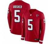 Men's Nike Atlanta Falcons #5 Matt Bosher Limited Red Therma Long Sleeve NFL Jersey