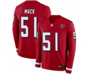 Men's Nike Atlanta Falcons #51 Alex Mack Limited Red Therma Long Sleeve NFL Jersey