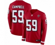 Men's Nike Atlanta Falcons #59 De'Vondre Campbell Limited Red Therma Long Sleeve NFL Jersey
