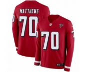 Men's Nike Atlanta Falcons #70 Jake Matthews Limited Red Therma Long Sleeve NFL Jersey