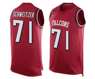 Men's Nike Atlanta Falcons #71 Wes Schweitzer Limited Red Player Name & Number Tank Top NFL Jersey