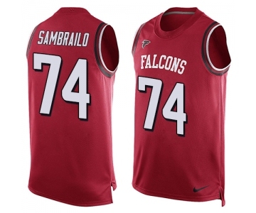 Men's Nike Atlanta Falcons #74 Ty Sambrailo Limited Red Player Name & Number Tank Top NFL Jersey