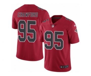 Men's Nike Atlanta Falcons #95 Jack Crawford Limited Red Rush NFL Jersey