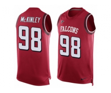 Men's Nike Atlanta Falcons #98 Takkarist McKinley Limited Red Player Name & Number Tank Top NFL Jersey
