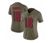 Women Nike Atlanta Falcons #18 Taylor Gabriel Limited Olive 2017 Salute to Service NFL Jersey