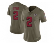 Women Nike Atlanta Falcons #2 Matt Ryan Limited Olive 2017 Salute to Service NFL Jersey
