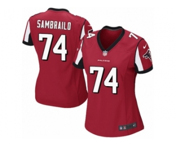 Women Nike Atlanta Falcons #74 Ty Sambrailo Game Red Team Color NFL Jersey