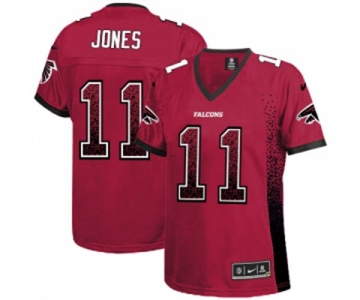 Women's Atlanta Falcons #11 Julio Jones Elite Red Drift Fashion Football Jersey