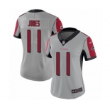 Women's Atlanta Falcons #11 Julio Jones Limited Silver Inverted Legend Football Jersey