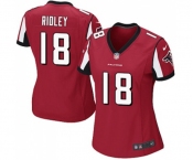 Women's Atlanta Falcons #18 Calvin Ridley Game Red Team Color Football Jersey