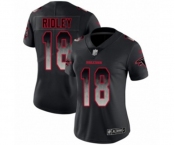 Women's Atlanta Falcons #18 Calvin Ridley Limited Black Smoke Fashion Football Jersey