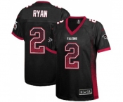 Women's Atlanta Falcons #2 Matt Ryan Elite Black Drift Fashion Football Jersey