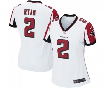 Women's Atlanta Falcons #2 Matt Ryan Game White Football Jersey