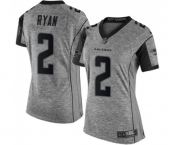 Women's Atlanta Falcons #2 Matt Ryan Limited Gray Gridiron Football Jersey