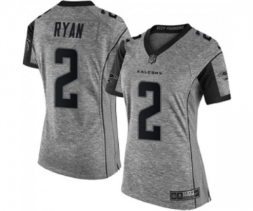 Women's Atlanta Falcons #2 Matt Ryan Limited Gray Gridiron Football Jersey