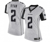 Women's Atlanta Falcons #2 Matt Ryan Limited Gray Gridiron II Football Jersey