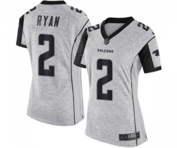 Women's Atlanta Falcons #2 Matt Ryan Limited Gray Gridiron II Football Jersey