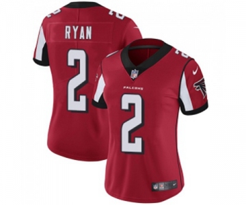 Women's Atlanta Falcons #2 Matt Ryan Red Team Color Vapor Untouchable Limited Player Football Jersey