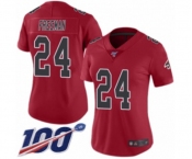Women's Atlanta Falcons #24 Devonta Freeman Limited Red Rush Vapor Untouchable 100th Season Football Jersey