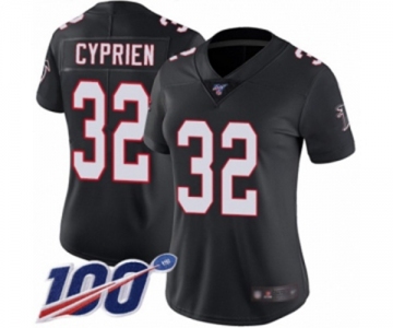 Women's Atlanta Falcons #32 Johnathan Cyprien Black Alternate Vapor Untouchable Limited Player 100th Season Football Jersey