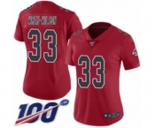 Women's Atlanta Falcons #33 Blidi Wreh-Wilson Limited Red Rush Vapor Untouchable 100th Season Football Jersey