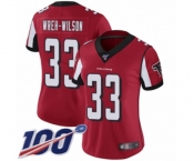 Women's Atlanta Falcons #33 Blidi Wreh-Wilson Red Team Color Vapor Untouchable Limited Player 100th Season Football Jersey