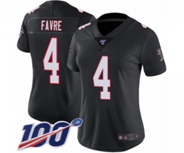 Women's Atlanta Falcons #4 Brett Favre Black Alternate Vapor Untouchable Limited Player 100th Season Football Jersey
