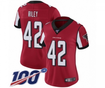 Women's Atlanta Falcons #42 Duke Riley Red Team Color Vapor Untouchable Limited Player 100th Season Football Jersey