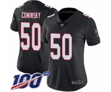 Women's Atlanta Falcons #50 John Cominsky Black Alternate Vapor Untouchable Limited Player 100th Season Football Jersey