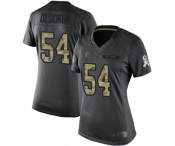 Women's Atlanta Falcons #54 Foye Oluokun Limited Black 2016 Salute to Service Football Jersey