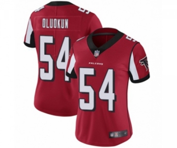 Women's Atlanta Falcons #54 Foye Oluokun Red Team Color Vapor Untouchable Limited Player Football Jersey