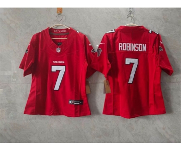 Women's Atlanta Falcons #7 Bijan Robinson Red 2026 New F.U.S.E. Stitched Jersey