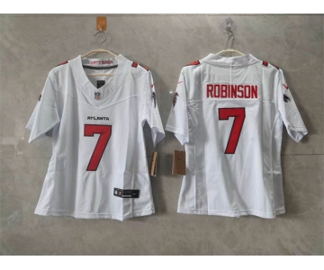Women's Atlanta Falcons #7 Bijan Robinson White 2026 New F.U.S.E. Stitched Jersey